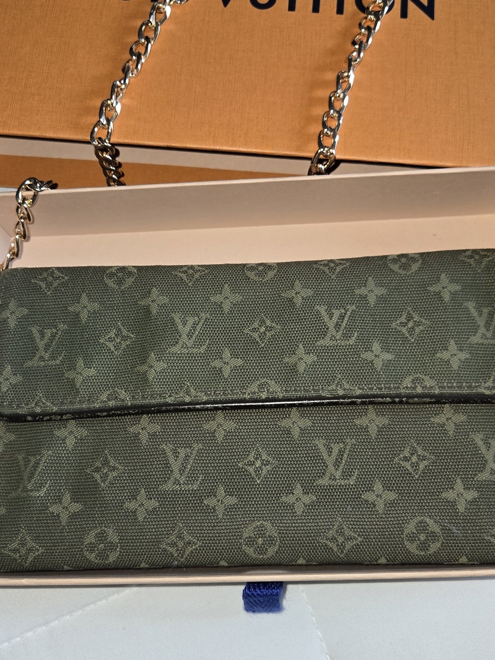 Louis Vuitton Olive Green Monogram Chain Crossbody Bag